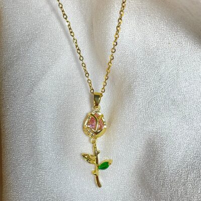 Blush Petal Rose Necklace