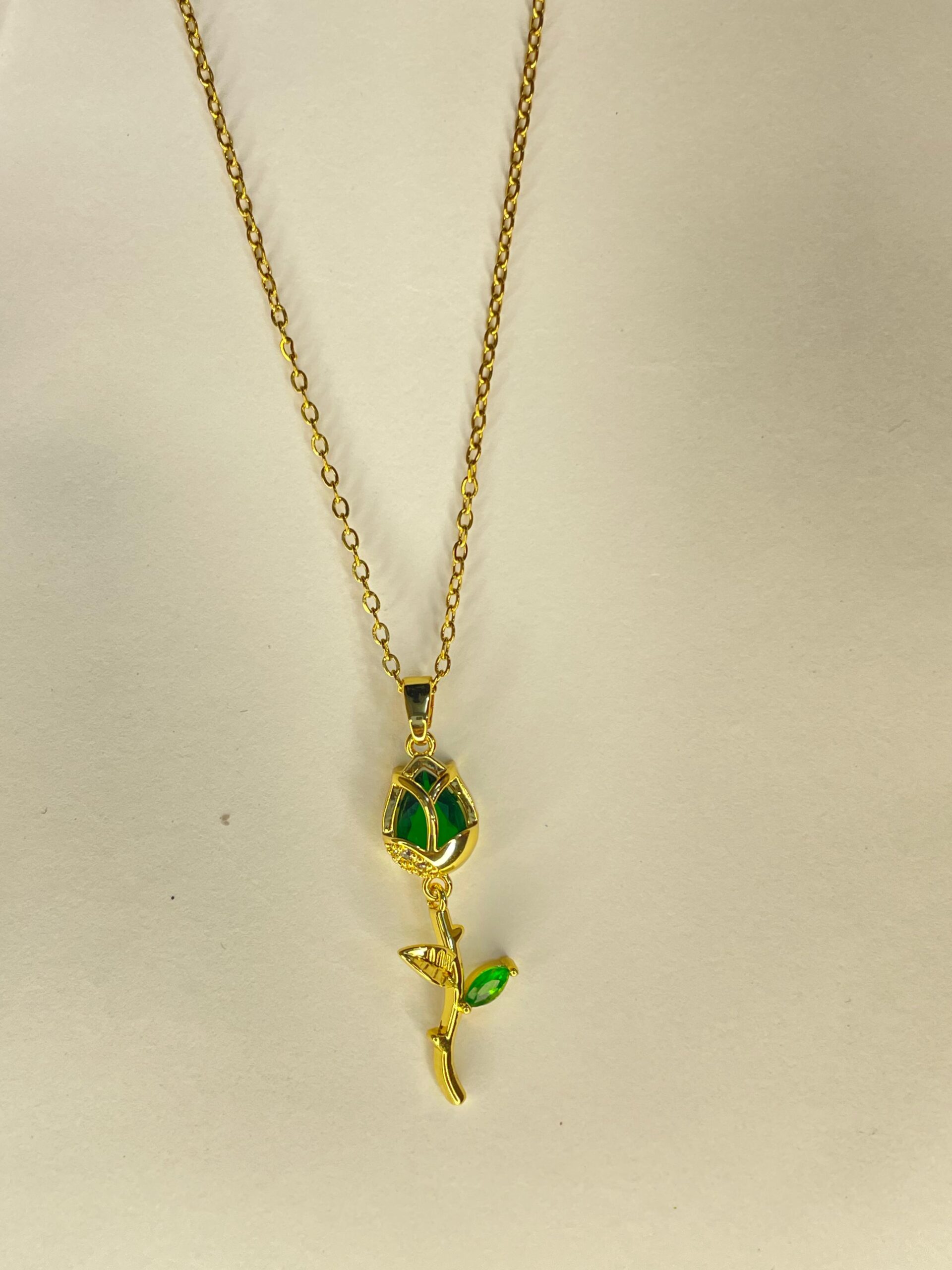 Emerald Bloom Rose Necklace - Image 2
