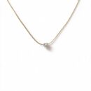 Dainty gold necklace with sparkling heart-shaped crystal pendant