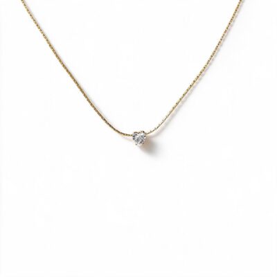 Dainty gold necklace with sparkling heart-shaped crystal pendant